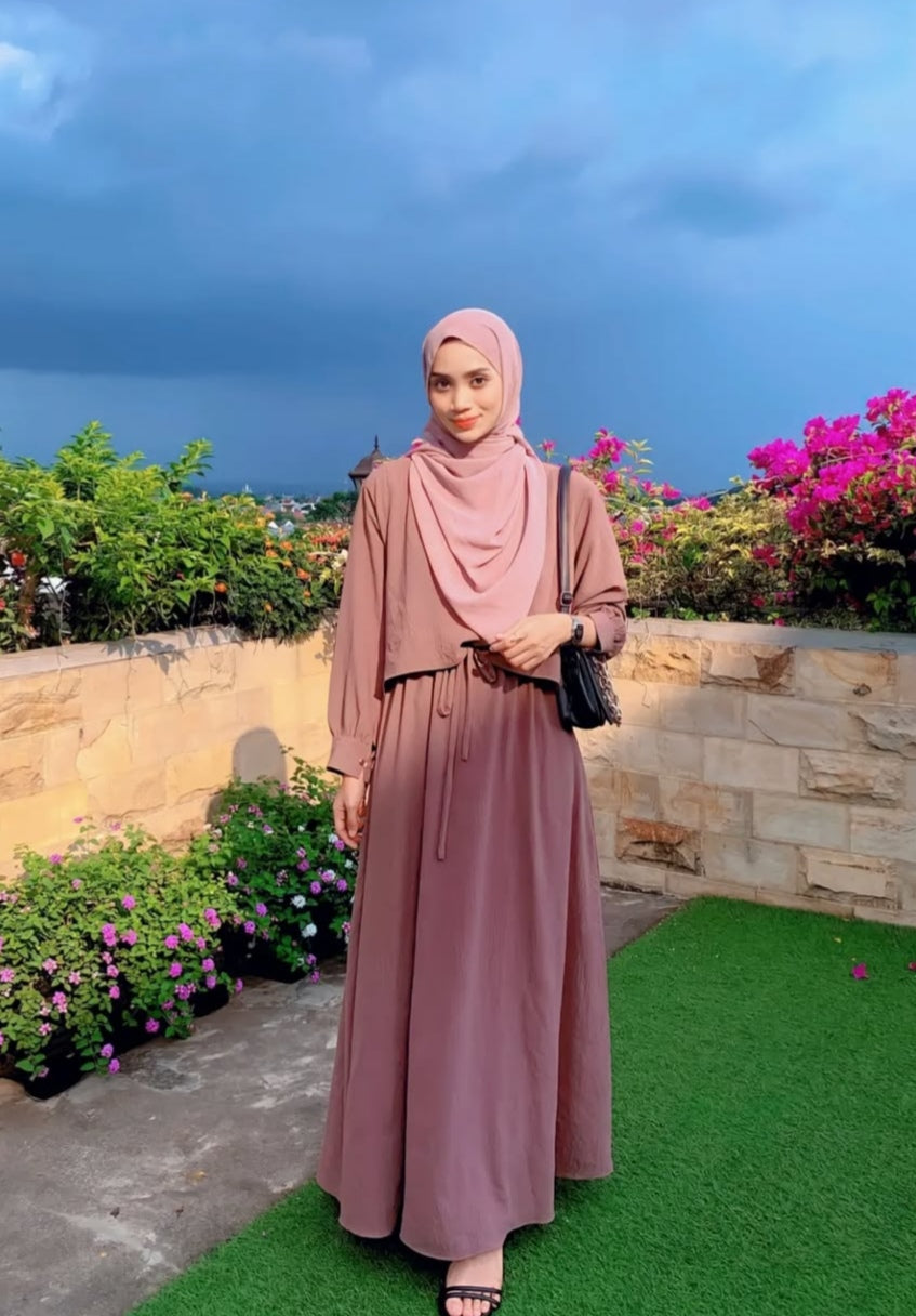 NEW SIMPLE ABAYA BURQA WITH SIDE POCKET AND BELT FREE SIZE